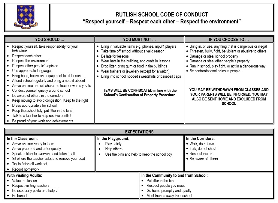Rutlish School Student Code of Conduct
